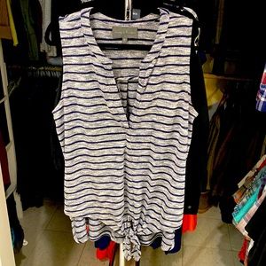 Sunday in Brooklyn Sleeveless front tie high/low v neck